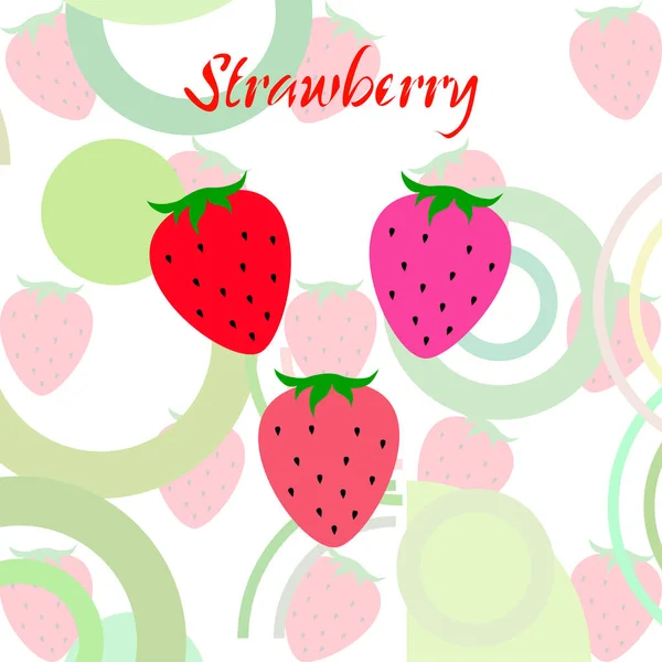 Strawberries Vector Background Digital Wallpaper — Stock Vector