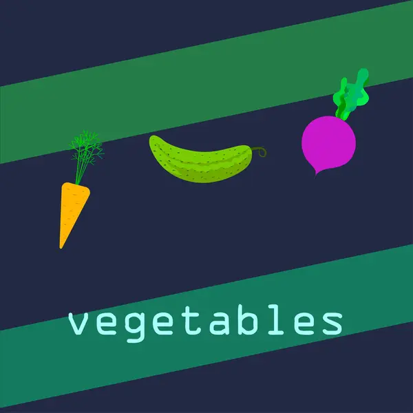 Vegetales Frescos Vector Ilustración Fondo — Archivo Imágenes Vectoriales