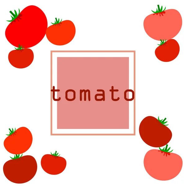 Tomatoes Fresh Vegetables Organic Food Vector Background — Stock Vector