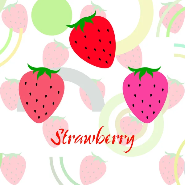 Erdbeeren Vektor Hintergrund Digitale Hintergrundbilder — Stockvektor