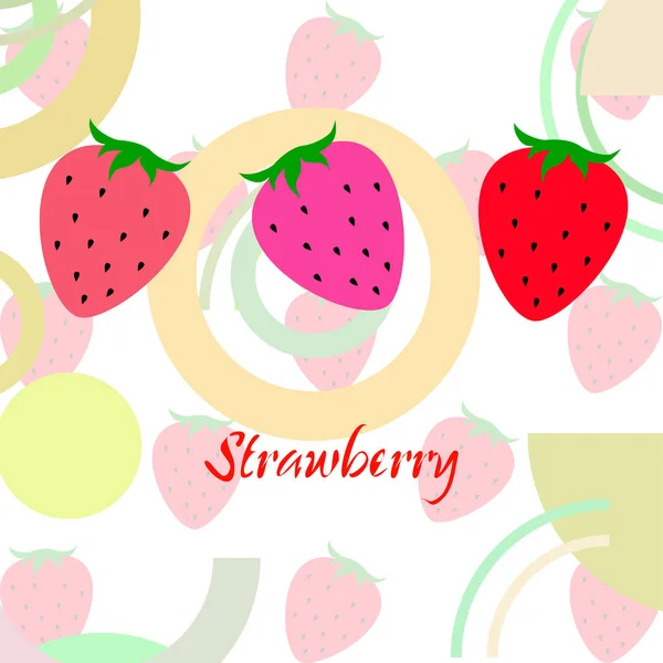 Fresas Vector Fondo Fondo Pantalla Digital — Vector de stock