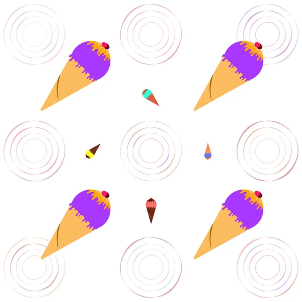 Ilustração Vetorial Fundo Cones Gelado — Vetor de Stock