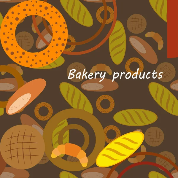Various Bakery Products Vector Illustration — Stock Vector