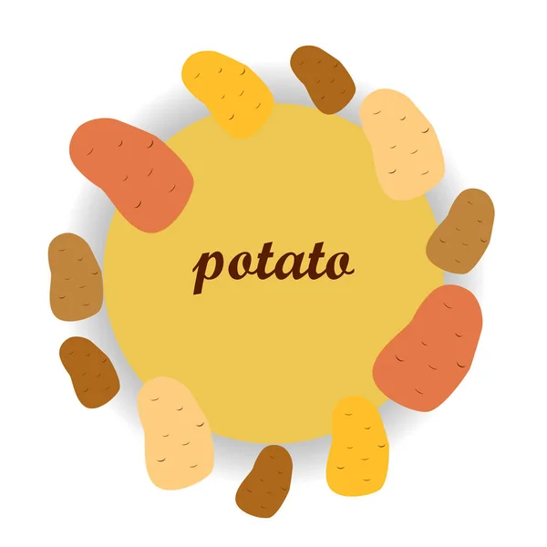 土豆Potato 新鲜蔬菜 有机食品海报 农贸市场设计 矢量背景 — 图库矢量图片