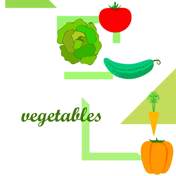 Organic Vegetables Vector Illustration Background — Stock Vector