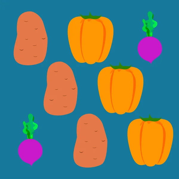 Organic Vegetables Poster Vector Illustration — Stock Vector
