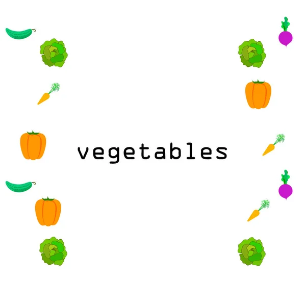 Bio Gemüse Vektor Illustration Hintergrund — Stockvektor