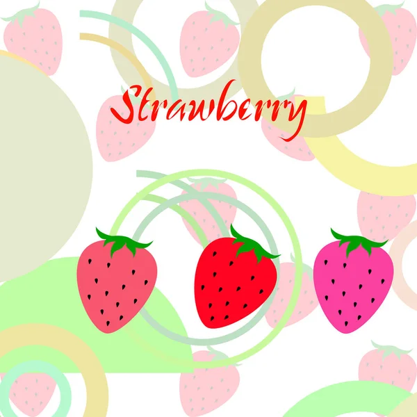 Fresas Vector Fondo Fondo Pantalla Digital — Vector de stock