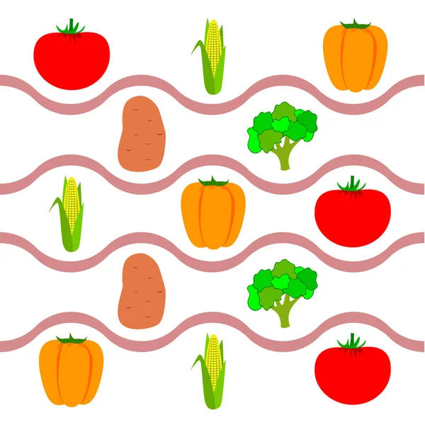 Плакат Органической Едой Векторный Фон Овощей — стоковый вектор