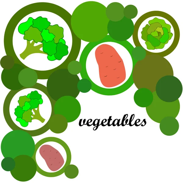 Pommes Terre Chou Brocoli Légumes Frais Affiche Alimentaire Biologique Aménagement — Image vectorielle