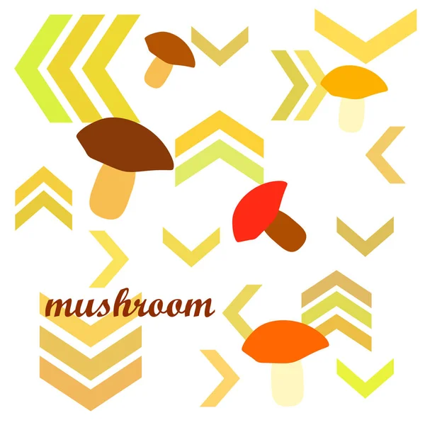 Cogumelos Frescos Com Letras Cogumelos Cartaz Comida Orgânica Design Mercado —  Vetores de Stock