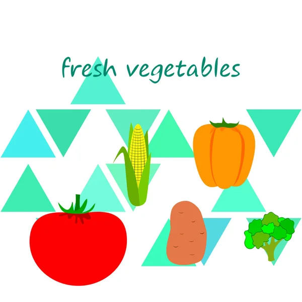 Cartel Alimentos Orgánicos Fondo Vectorial Verduras — Vector de stock