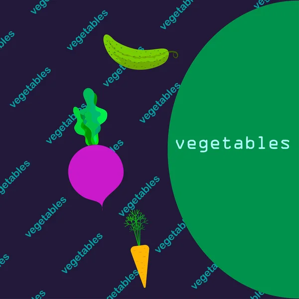 Fresh Vegetables Vector Illustration Background — Stock Vector