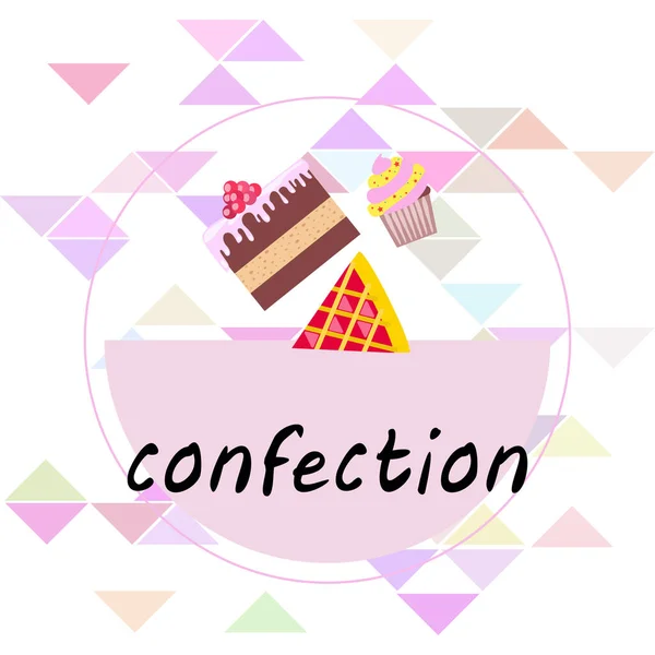 Confection Illustration Verschiedene Desserts Vektor Hintergrund — Stockvektor