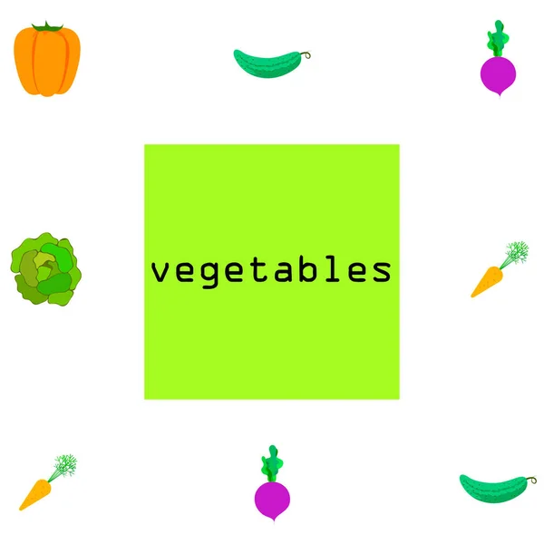 Légumes Biologiques Vecteur Illustration Fond — Image vectorielle