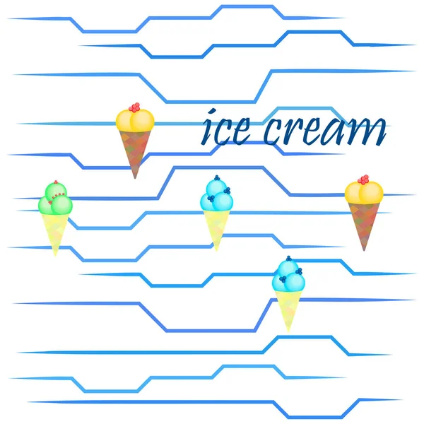 Ilustración Vectorial Fondo Helado — Vector de stock