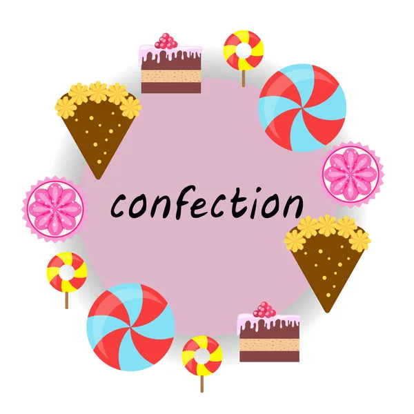 Various Desserts Vector Illustration Background — Stock Vector