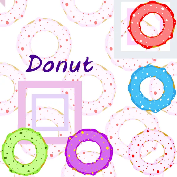 Doughnuts Colorful Glaze Vector Background — Stock Vector