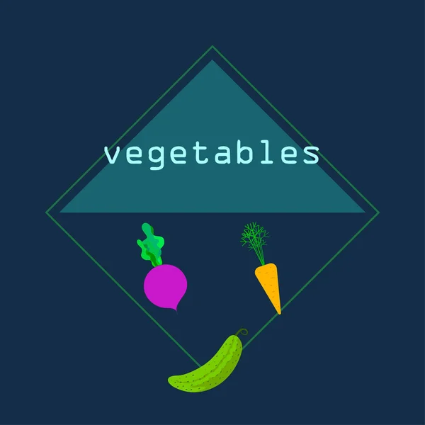 Färska Grönsaker Vektor Illustration Bakgrund — Stock vektor