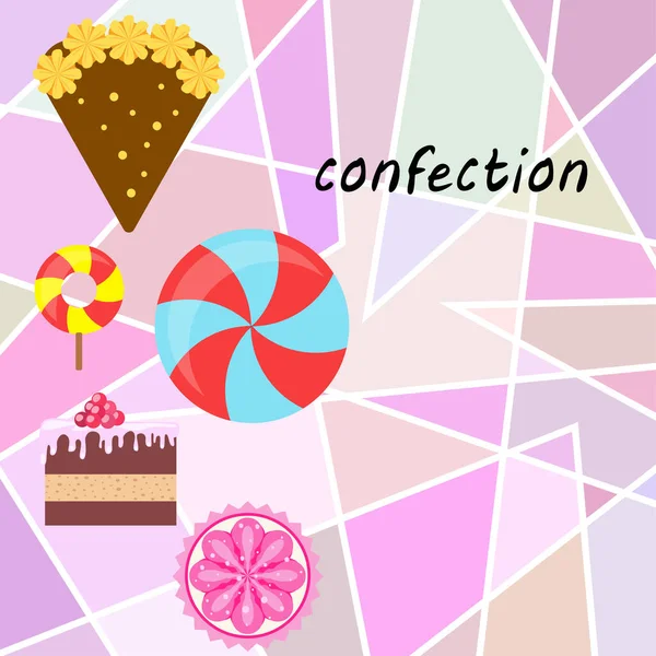Various Desserts Vector Illustration Background — Stock Vector