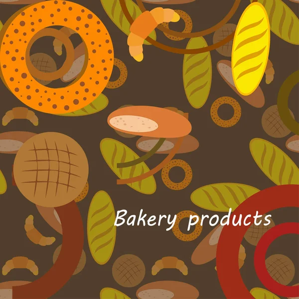 Various Bakery Products Vector Illustration — Stock Vector