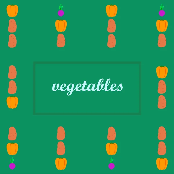 Cartaz Legumes Orgânicos Ilustração Vetorial — Vetor de Stock