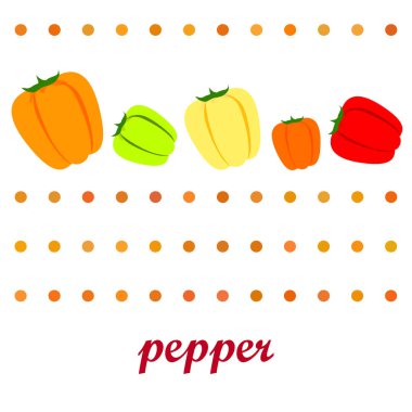 Biber. Taze sebzeler. Organik gıda posteri. Çiftçi pazarı tasarımı. Vektör arkaplanı