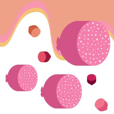 Sosisler, taze et ürünleri vektör arka planı