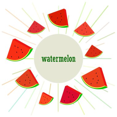 Karpuz. Banner sulu olgun karpuz dilimleri. Yaz zamanı..