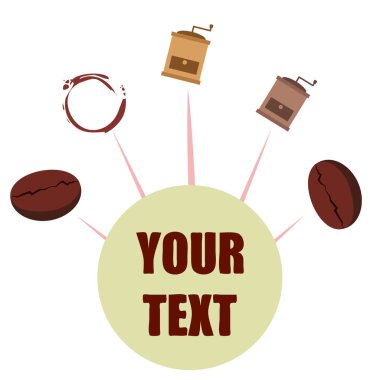 kahve illüstrasyonu, düz sanat vektörü arka planı