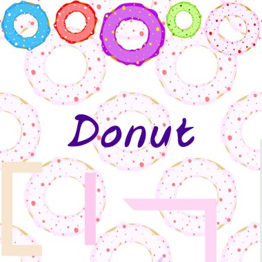 Renkli jöleli çörekler. Vektör arkaplanı.