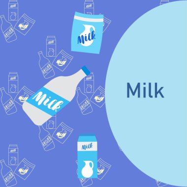 Vektör illüstrasyonu, süt dijital duvar kağıdı