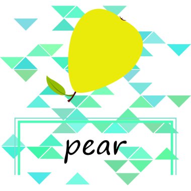 Armudun vektör çizimi. Taze karikatür organik meyve.