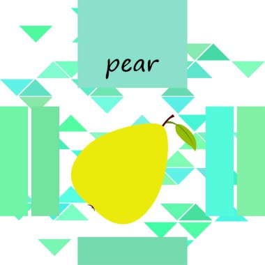 Armudun vektör çizimi. Taze karikatür organik meyve.