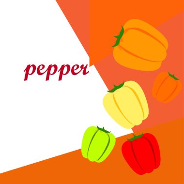 Biber. Taze sebzeler. Organik gıda posteri. Çiftçi pazarı tasarımı. Vektör arkaplanı