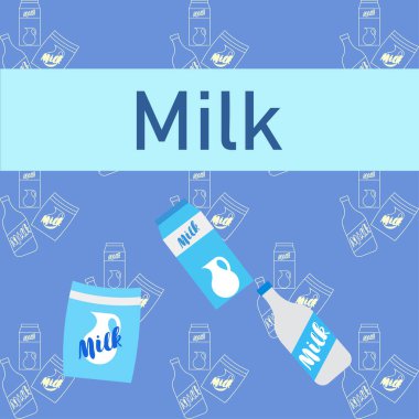 Vektör illüstrasyonu, süt dijital duvar kağıdı