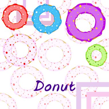 Renkli jöleli çörekler. Vektör arkaplanı.