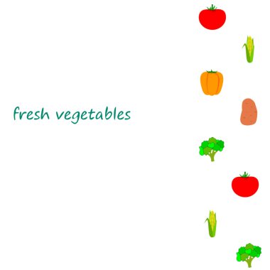 Organik gıda posteri. Sebze vektör arkaplanı.