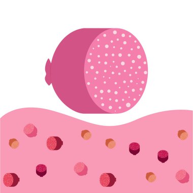 Sosisler, taze et ürünleri vektör arka planı