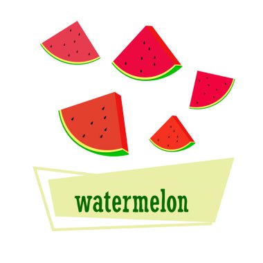 Karpuz. Banner sulu olgun karpuz dilimleri. Yaz zamanı..