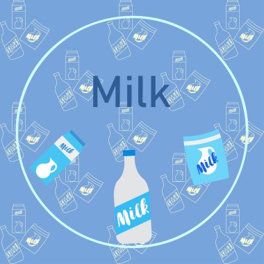 Vektör illüstrasyonu, süt dijital duvar kağıdı