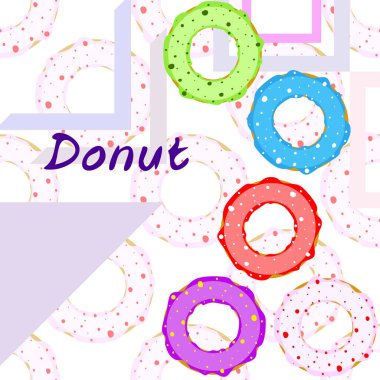 Renkli jöleli çörekler. Vektör arkaplanı.