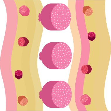 Sosisler, taze et ürünleri vektör arka planı