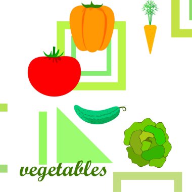 Organik sebzeler vektör illüstrasyon arka planı