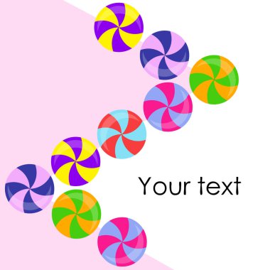 Renkli lolipoplar vektör illüstrasyon arkaplanı 