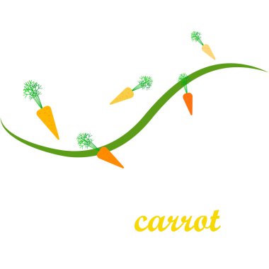 Havuç. Organik gıda posteri. Çiftçi pazarı tasarımı. Vektör arkaplanı.