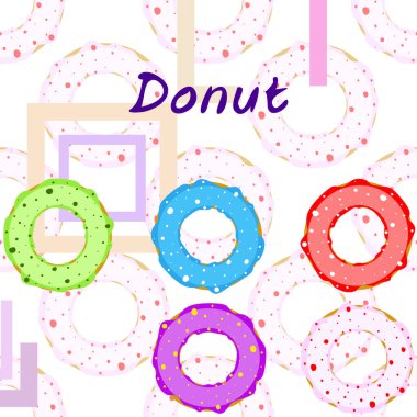 Renkli jöleli çörekler. Vektör arkaplanı.