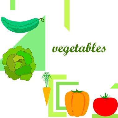 Organik sebzeler vektör illüstrasyon arka planı