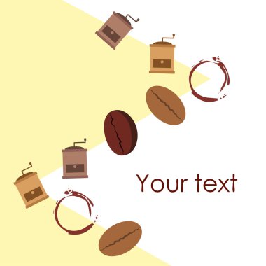 kahve illüstrasyonu, düz sanat vektörü arka planı