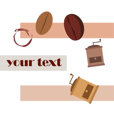 kahve illüstrasyonu, düz sanat vektörü arka planı